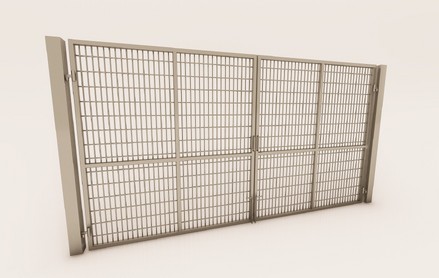 Ворота распашные Dfence 1,5х3 м. RAL 7004 сигнальный серый