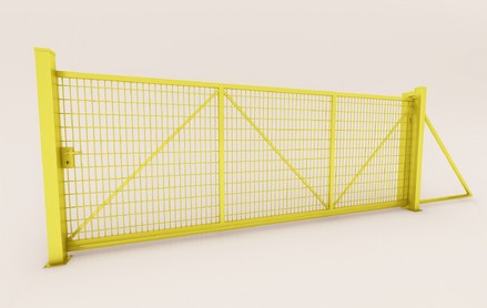 Ворота откатные Dfence 2х4 м. RAL 1018 желтый