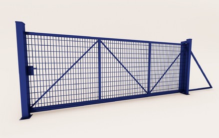 Ворота откатные Dfence 2,5х4 м. RAL 5005 сигнальный синий