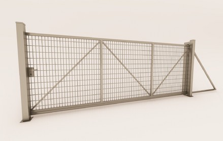 Ворота откатные Dfence 2х5 м. RAL 7004 сигнальный серый
