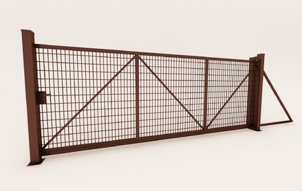Ворота откатные Dfence 2,5х5 м. RAL 8017 коричневый