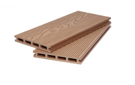 Террасная доска Поли SINGARAJA пустотелая 20х140х2900 мм, VELVET+3D WOOD, Песочный