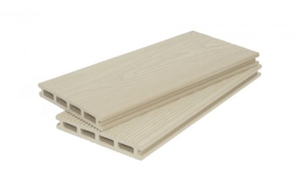 Террасная доска Поли SINGARAJA пустотелая 20х140х4000 мм, VELVET+3D WOOD, Бежевый