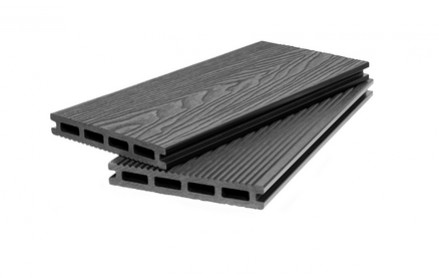 Террасная доска Поли SINGARAJA пустотелая 20х140х5800 мм, VELVET+3D WOOD, Черный