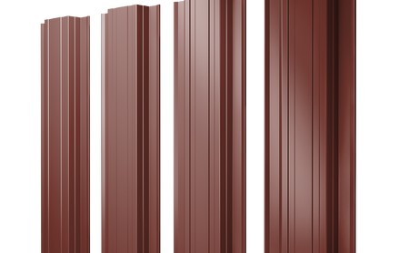 Штакетник Прямоугольный 118 мм, полиэстер, прямой рез, RAL 3009 Оксидно-красный