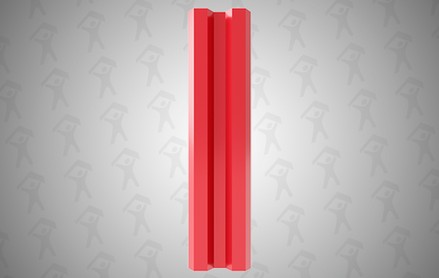 Евроштакетник Mini, М-образный 75 мм, полиэстер односторонний, прямой рез, RAL 3003 Рубин