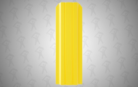 Евроштакетник Persona, П-образный 100 мм, полиэстер односторонний, фигурный рез, RAL 1018 Желтый