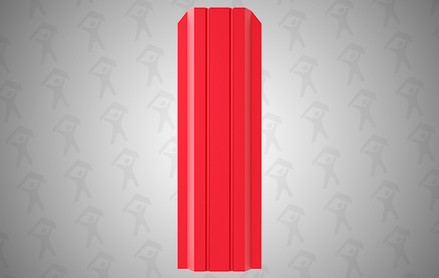 Евроштакетник Persona, П-образный 100 мм, полиэстер односторонний, фигурный рез, RAL 3003 Рубин