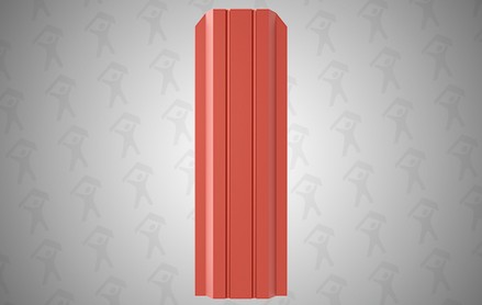 Евроштакетник Persona, П-образный 100 мм, полиэстер односторонний, фигурный рез, RAL 3009 Коррида