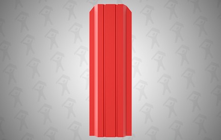 Евроштакетник Persona, П-образный 100 мм, полиэстер односторонний, фигурный рез, RAL 3011 Красно-коричневый