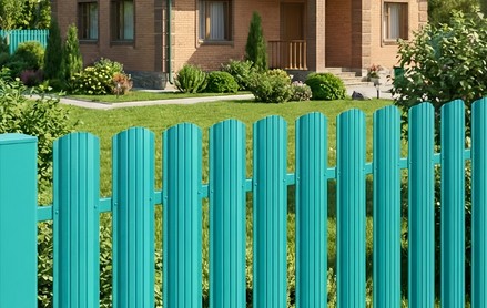 Евроштакетник Modern, Полукруглый 110 мм, полиэстер односторонний, фигурный рез, RAL 5021