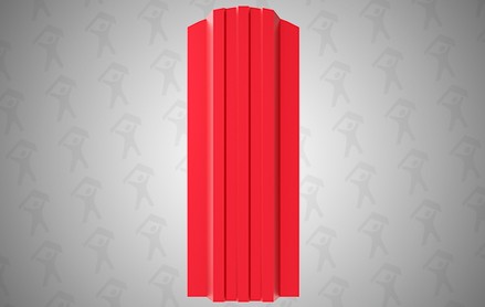 Евроштакетник Style, П-образный 120 мм, полиэстер односторонний, фигурный рез, RAL 3003 Рубин