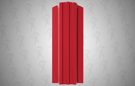 Евроштакетник Style, П-образный 120 мм, полиэстер односторонний, фигурный рез, RAL 3005 Красное вино