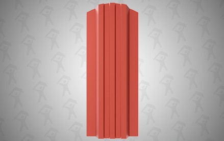 Евроштакетник Style, П-образный 120 мм, полиэстер односторонний, фигурный рез, RAL 3009 Коррида
