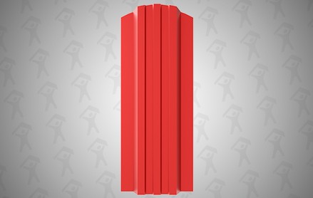 Евроштакетник Style, П-образный 120 мм, полиэстер односторонний, фигурный рез, RAL 3011 Красно-коричневый