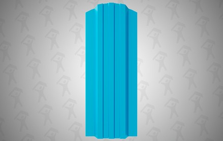 Евроштакетник Style, П-образный 120 мм, полиэстер односторонний, фигурный рез, RAL 5015 Небесно-голубой
