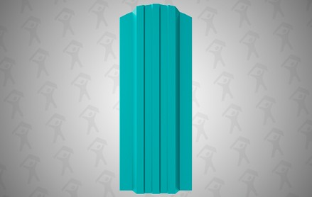 Евроштакетник Style, П-образный 120 мм, полиэстер односторонний, фигурный рез, RAL 5021 Морская волна
