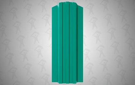 Евроштакетник Style, П-образный 120 мм, полиэстер односторонний, фигурный рез, RAL 6026 Зеленый опал
