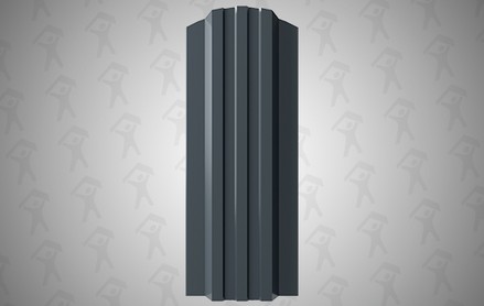 Евроштакетник Style, П-образный 120 мм, полиэстер односторонний, фигурный рез, RAL 7024 Графит серый