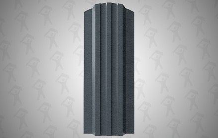 Евроштакетник Style, П-образный 120 мм, бархат односторонний, фигурный рез, RAL 7024 Бархатный графит серый