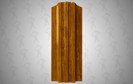 Евроштакетник Style, П-образный 120 мм, printech двухсторонний, фигурный рез, 3D Орех