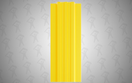 Евроштакетник Style, П-образный 120 мм, полиэстер односторонний, прямой рез, RAL 1018 Желтый