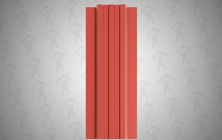 Евроштакетник Style, П-образный 120 мм, полиэстер односторонний, прямой рез, RAL 3009 Коррида
