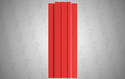 Евроштакетник Style, П-образный 120 мм, полиэстер односторонний, прямой рез, RAL 3011 Красно-коричневый