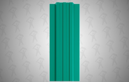 Евроштакетник Style, П-образный 120 мм, полиэстер односторонний, прямой рез, RAL 6026 Зеленый опал