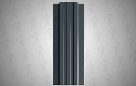 Евроштакетник Style, П-образный 120 мм, полиэстер односторонний, прямой рез, RAL 7024 Графит серый
