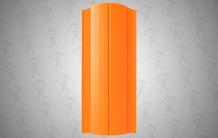 Евроштакетник Premium, Полукруглый 131 мм, полиэстер односторонний, фигурный рез, RAL 2004 Апельсин