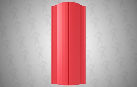 Евроштакетник Premium, Полукруглый 131 мм, полиэстер односторонний, фигурный рез, RAL 3003 Рубин