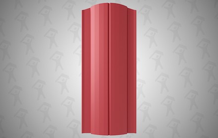 Евроштакетник Premium, Полукруглый 131 мм, полиэстер односторонний, фигурный рез, RAL 3005 Красное вино