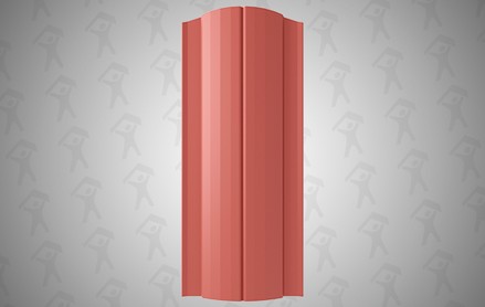 Евроштакетник Premium, Полукруглый 131 мм, полиэстер односторонний, фигурный рез, RAL 3009 Коррида