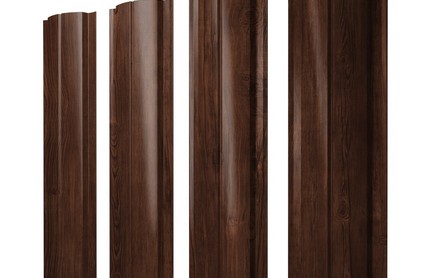 Штакетник Круглый 128 мм, print premium, прямой рез, Cherry Wood Fresh