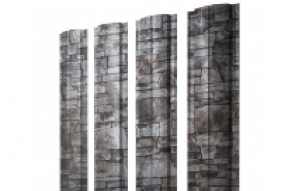 Штакетник Круглый 128 мм, print elite, прямой рез, Fine Stone