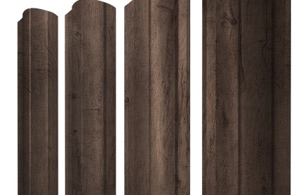 Штакетник Круглый 128 мм, print premium, фигурный рез, Almond Wood Fresh