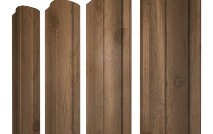 Штакетник Круглый 128 мм, print premium, фигурный рез, Pine Wood Fresh