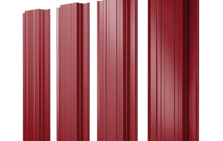 Штакетник Прямоугольный 118 мм, полиэстер, прямой рез, RAL 3003 Рубиново-красный
