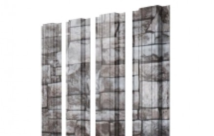 Штакетник Прямоугольный 118 мм, print elite, прямой рез, Fine Stone