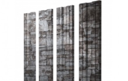 Штакетник Twin 100 мм, print elite, прямой рез, Fine Stone