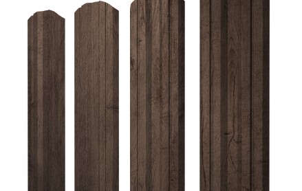 Штакетник Twin 100 мм, print premium, фигурный рез, Almond Wood Fresh