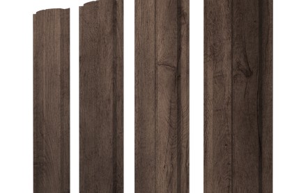 Штакетник Slim, Полукруглый 100 мм, print premium, прямой рез, Almond Wood Fresh