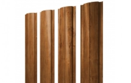Штакетник Slim, Полукруглый 100 мм, print premium, прямой рез, Golden Wood Fresh