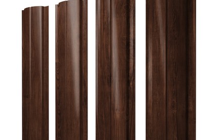 Штакетник Slim, Полукруглый 100 мм, print premium, прямой рез, Cherry Wood Fresh