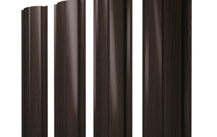 Штакетник Slim, Полукруглый 100 мм, print elite, прямой рез, Coffee Wood Blesk