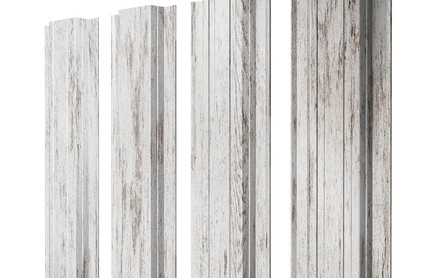 Штакетник Slim, Полукруглый 100 мм, print elite, прямой рез, Snow Wood