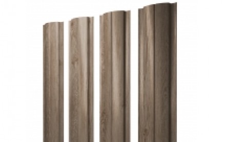 Штакетник Slim, Полукруглый 100 мм, print elite, прямой рез, White Wood