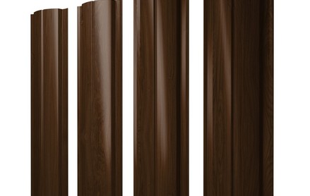 Штакетник Slim, Полукруглый 100 мм, print elite, прямой рез, Choco Wood