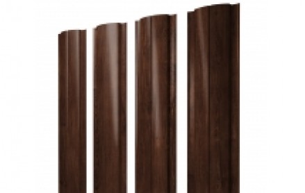 Штакетник Slim, Полукруглый 100 мм, print elite, прямой рез, Cherry Wood